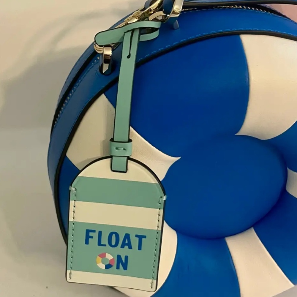 Kate Spade Pool Float Crossbody NWT Blue White Round Handbag - Picture 7 of 10